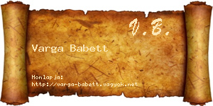 Varga Babett névjegykártya