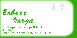 babett varga business card